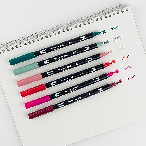 Tombow 56237 Dual Brush Pen Art Markers, Very Berry, 6-Pack