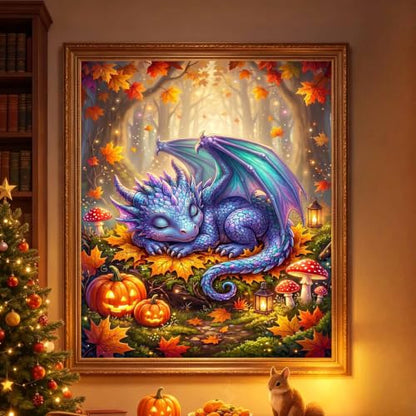 Forest Dragon Diamond Art Kits for Adults, Fall Fantasy Diamond Painting - color: HS052-1