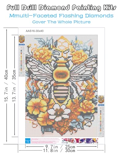 Bee Diamond Art Kits for Adults Beginners, 5D Diamond Painting for Adults - color: Bee