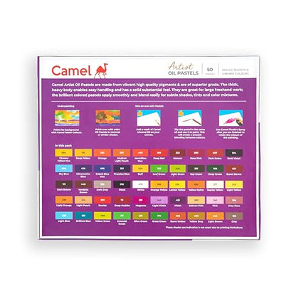 Camlin Kokuyo Supreme Oil Pastel Set - 50 Shades (Multicolor)