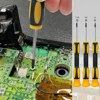 DLAND 19 Pcs Joysticks Replacement Parts Kit Compatible with Xbox One Controllers, Include Bumper Buttons, Replacement Thumbsticks, Hat Silicone, brush, Hat Covers with Repair Screwdriver Kit