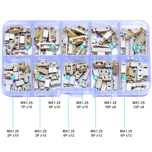 Compatible with Molex 1.25mm Pitch PicoBlade PCB Header Vertical Surface Mount 2 3 4 5 6 7 8 9 10 12 Circuits (TC-MX-1.25mm-SMT-VER) - size: Surface Mount-Vertical