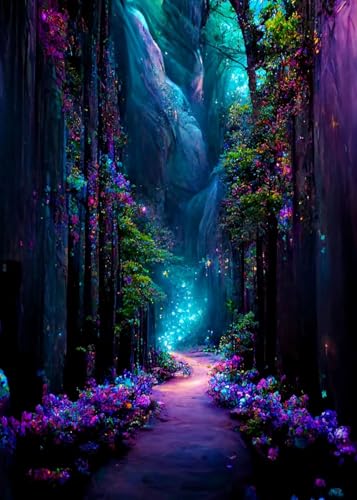 5D Diamond Painting Kits for Adults, Tree Cross Diamond Art Kits for Adults - color: Forest Path