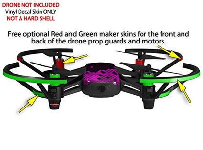 Skin Decal Wrap 2 Pack Compatible with DJI Ryze Tello HEX Hot Pink Drone NOT Included