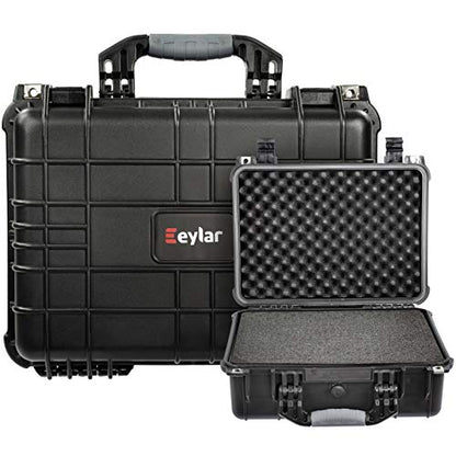 Eylar Standard 16" Gear, Equipment, Hard Camera Case Waterproof with Foam TSA Standards - color: Black