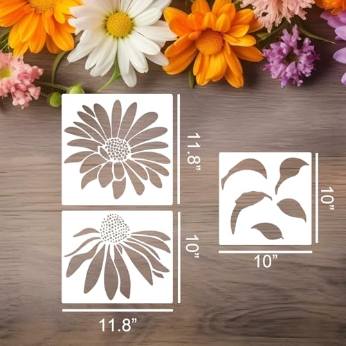 Large Flower Stencils for Painting Flower Stencils for Walls - style: Daisy Coneflower