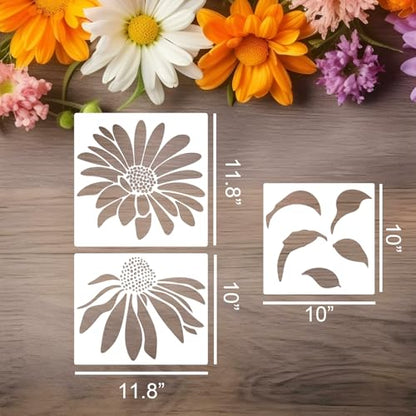 Large Flower Stencils for Painting Flower Stencils for Walls - style: Daisy Coneflower