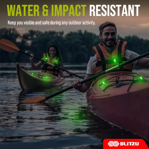 LED Safety Lights 4 Pack, Clip On High Visibility Strobe Light for Walk Run - color: Green