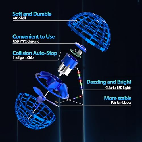 Flying Orb Ball Toys for Kids,2026 Upgraded Magic Flying Cosmic - color: Blue