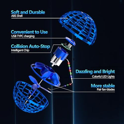 Flying Orb Ball Toys for Kids,2026 Upgraded Magic Flying Cosmic - color: Blue
