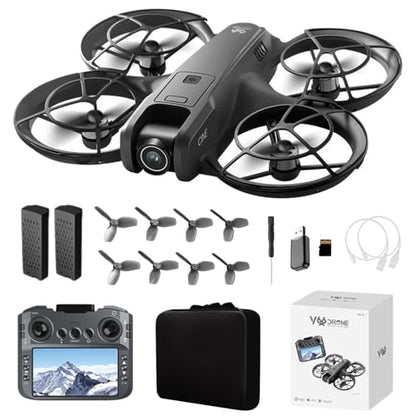 RC Drone with HD Camera for Adults Beginners, FPV Drones with Screen on Controller, Brushless Motor, Intelligent Flight, Gesture Control, 3D Flip, One Key Start, Optical Flow Positioning, Headless Mode, Remote Control Quadcopter Beginner-Friendly Hobby Dr