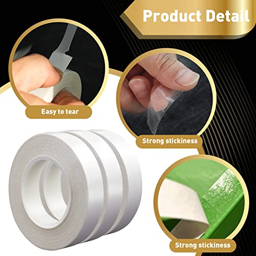 3 Rolls Thin Double Sided Tape for Crafts,0.4-in by 43-ft - style: 0.4in* 3 Rolls