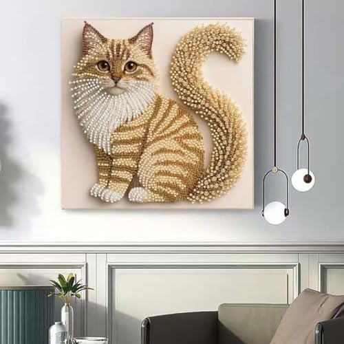 Cat Special Shape Diamond Art Kits For Adults Beginner,Diamond Painting Kit - color: YP107