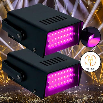 ENUOLI Mini LED Strobe Light Pink Color 24 Super Bright LED Party Light - color: Pink