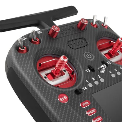 Radiomaster TX15 Max Radio Controller 2.4GHz 16 Channel EdgeTX Radio Transmitter, with AG02 CNC Hall Gimbals/3.5" IPS Touchscreen, Fits FPV Drones/Multirotors/RC Helicopter/Car Boats, Mode 2 (Red)