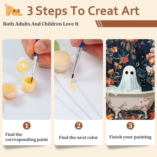 Reivworl Ghost Paint by Numbers Kit for Adults Beginner 16×20 inch - color: 14-ghost