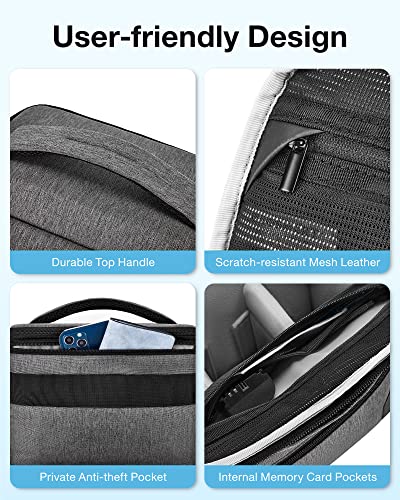 BAGSMART Camera Sling Bag with Tripod Holder & Rain Cover, Waterproof, Grey - color: 02-Grey