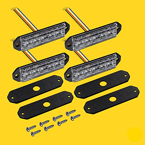 LAMPHUS PlanarFlash 4pc Red White LED Police Grill Strobe Warning Lights - color: Red / White, size: 4 Pack