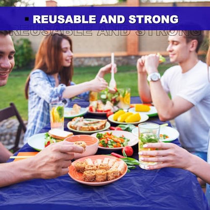 Boao 12 Plastic Elastic Fitted Tablecloths, 8 Ft, 96 x 30 Inch, Navy Blue - color: Navy Blue, size: 8 Ft, 96 x 30 Inch