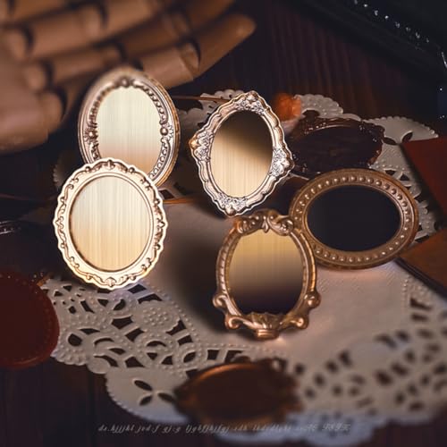 6pcs Frame Wax Seal Stamp Kit Brass Wax Seal Head with 6pcs Removable Wood Handle Vintage Photo Frame Stamp Design for Wedding Invitations Sealing Letters Envelopes Diplomas Scrapbooking-Kit 2 - style: Kit 2