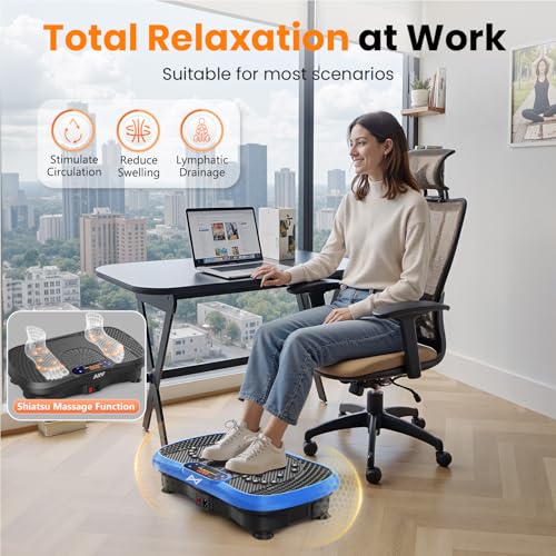 AXV Vibration Plate Exercise Machine Fitness Platform Body Vibrating Board - color: BT.PRO.BLUE
