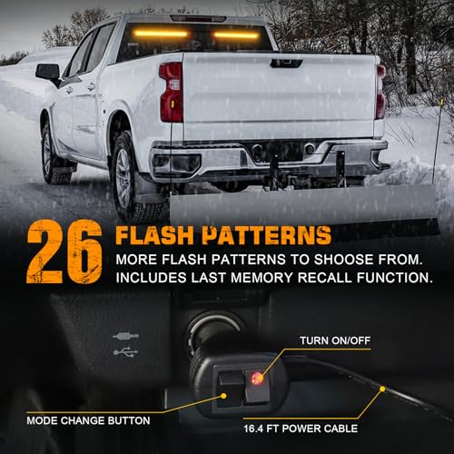 XRIDONSEN 2X 17.7 inch Traffic Advisor Light Bar Amber Strobe Lights - color: Amber