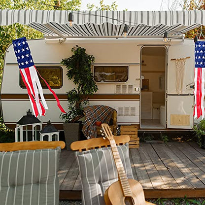 2 Pack American Flag Windsock 40 Inch with Embroidered Stars - color: Red-2pack, size: 40 Inch