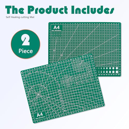 2 Packs A4 Cutting Mats, 12'' x 9'' Double Sided Cutting Mat - size: 12 x 9 inches