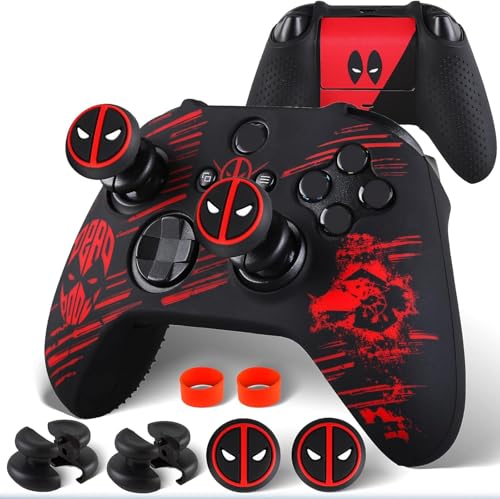 Silicone Skin Cover Sticker x 1 & Extender Grips x 2 for Xbox Series/One Controller Deapool
