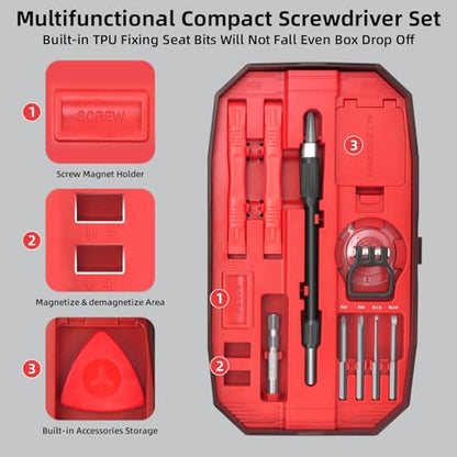 SHARDEN 153 in 1 Precision Screwdriver Set for Electronic Repair Red - color: 153 in 1 Red