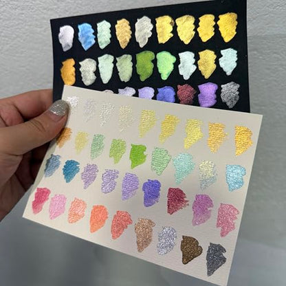 36 Shimmer Watercolor Paint Set, Metallic 2ML Shifting - color: Ethereal Hues