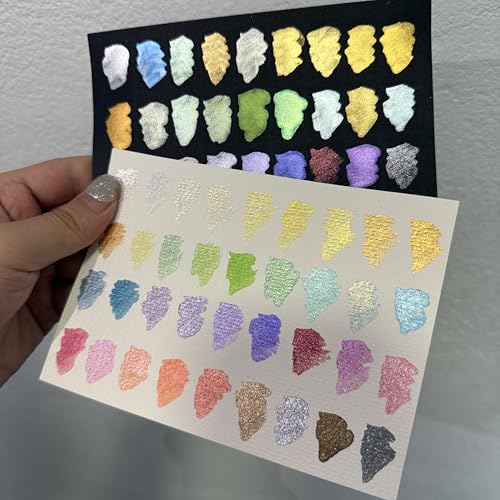 36 Shimmer Watercolor Paint Set, Metallic 2ML Shifting - color: Ethereal Hues