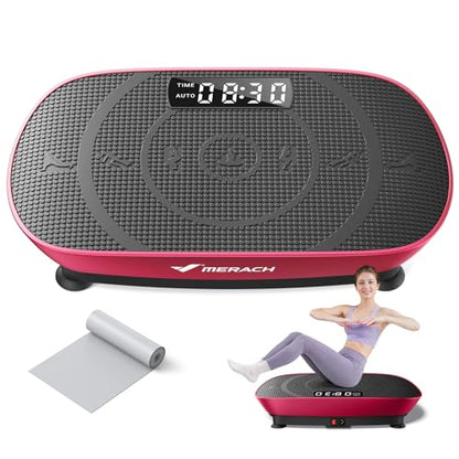 MERACH CV30 Pro Curved Vibration Plate Exercise Machine, Powerful & Quiet - color: Red