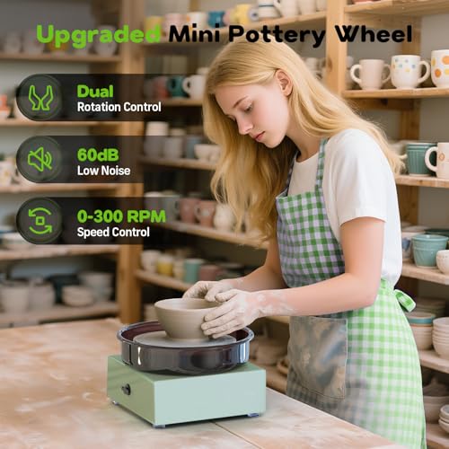 Mini Pottery Wheel for Kids, Beginners, Adults, All-in-one Kit - size: 6inch