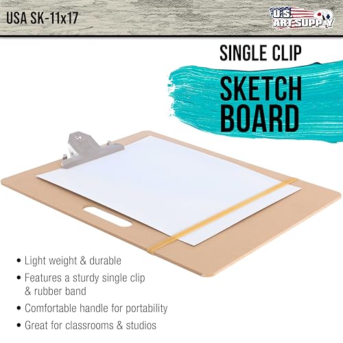 U.S. Art Supply 11" x 17" Artist Sketch Tote Board - Lightweight Hardboard - size: 11" x 17"