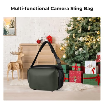 K&F CONCEPT Large Camera Sling Bag, Everyday Shoulder Bag - color: 13 Deep Green Large