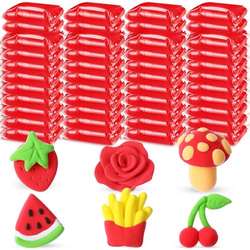 VioraWhite 72 Pcs 38oz Air Dry Clay Bulk Modeling Clay,Red - color: Red