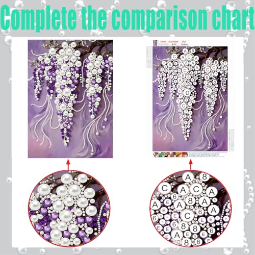 Violet Pearl Diamond Art Kits for Adults,5D Special Shaped Diamond Painting - color: HL076