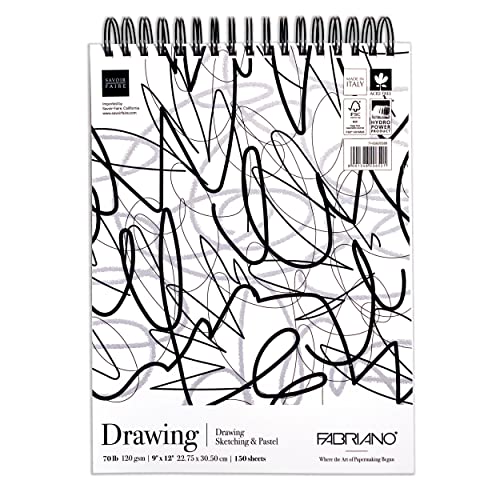 Fabriano Studio Drawing Fat Pad, 70 lb., 9" x 12" - style: Spiral