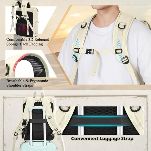 RAINSMORE Camera Backpack, DSLR SLR Mirrorless Camera Bag for Photographer - color: Beige