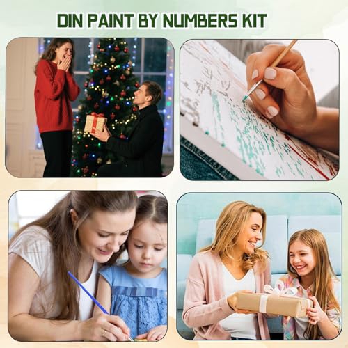 ICYANART 4 Pack Cocktail Paint by Numbers Kit for Adults with Frame Easy - color: Cocktail
