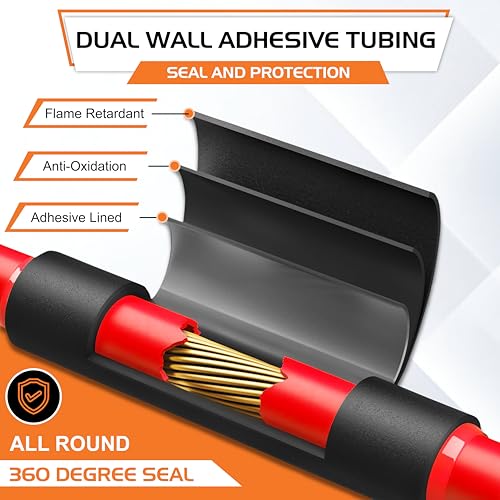 3/16" 4.8mm HELIXAL 3:1 Heat Shrink Tubing Adhesive Dual Wall 60ft Roll - color: 3:1 - Black - Large, size: 3/16" - 60 Feet