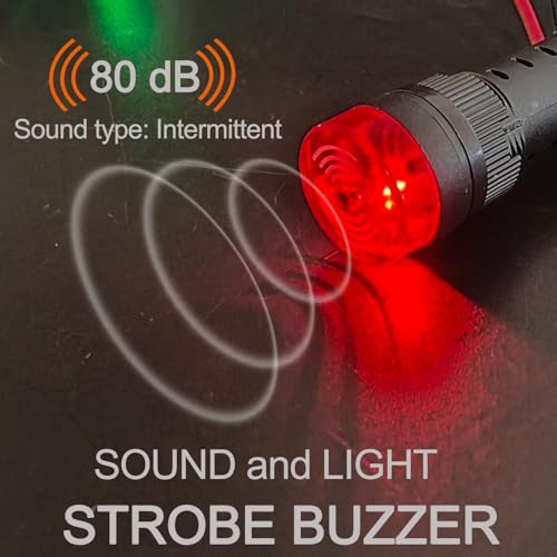2pcs 16mm 12V Buzzer with Red LED Indicator Light Flash Alarm Beep Signal Intermittent Sound - size: 16mm / 12V