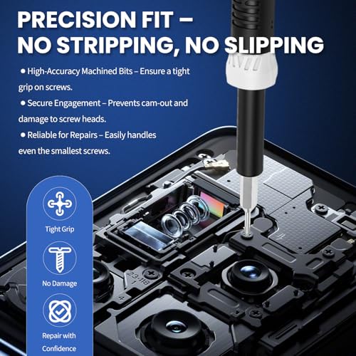 59Pcs Multi Bit Precision Screwdriver Set with 44 CRV Bits & 15 Accessories, Magnetic Small Electronics Repair Tool Kit with Ergonomic Handle & Storage Case/Repair Tool Bag - color: 58 Pcs
