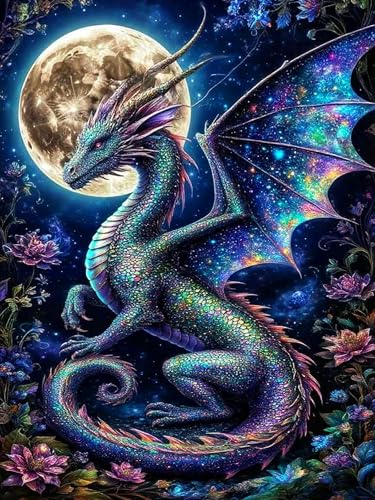 Dragon Diamond Art Kits for Adults 12x16In - color: Dragon