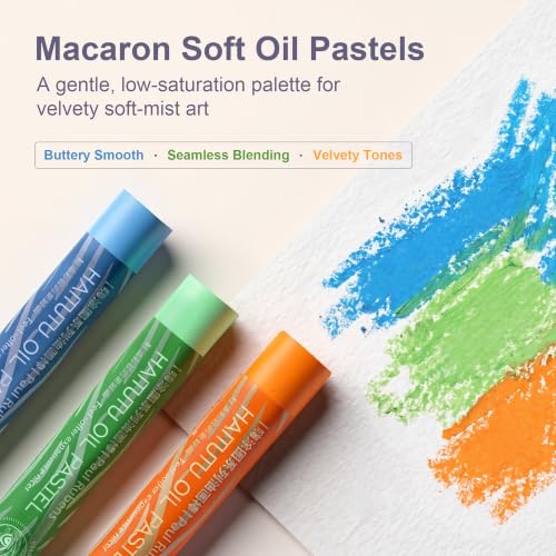 rubens 24 Macaron Colors Soft Oil Pastels,Creamy & Easy Blending - color: 24 Macaron Colors