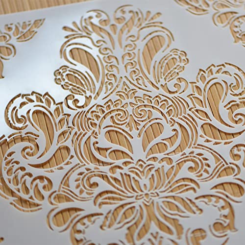 Floral Stencil 12x12 Inch, Large Reusable Stencil for DIY Crafts - style: FLB