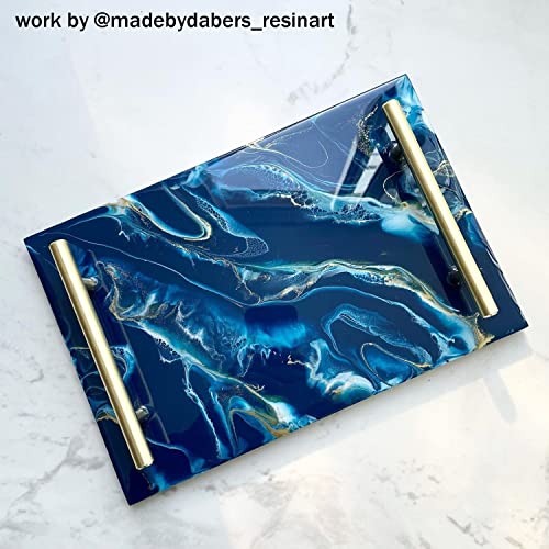 RESINWORLD Large Deep Flat Tray Mold with Handles, Rectangle Silicone Mold for Resin Casting - size: 12" x 8" x 0.5"