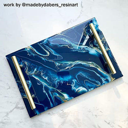RESINWORLD Large Deep Flat Tray Mold with Handles, Rectangle Silicone Mold for Resin Casting - size: 12" x 8" x 0.5"
