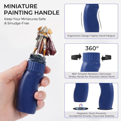 Nicpro Miniature Painting Kit with Wet Palette & Painting Handle - color: Blue